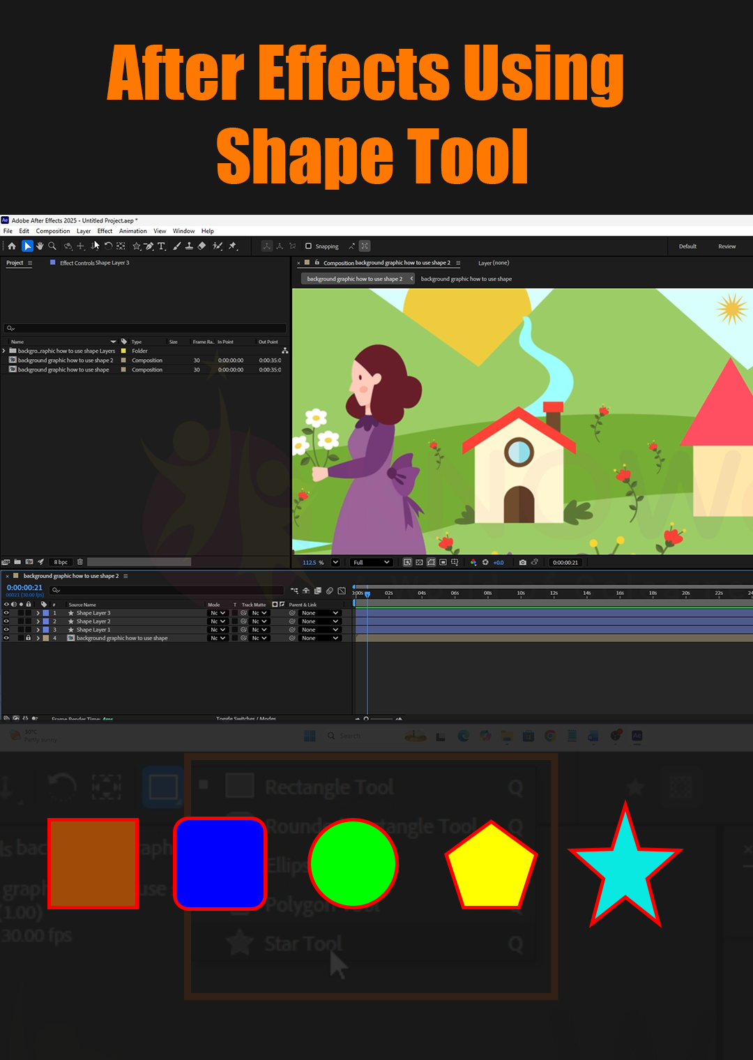 After Effects Using Shape Tool